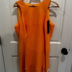 Black Halo Bright Orange Mini Dress